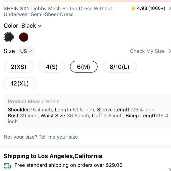 SHEIN SXY Dobby Mesh Dress Semi-Sheer Dress - Picture 5 of 5